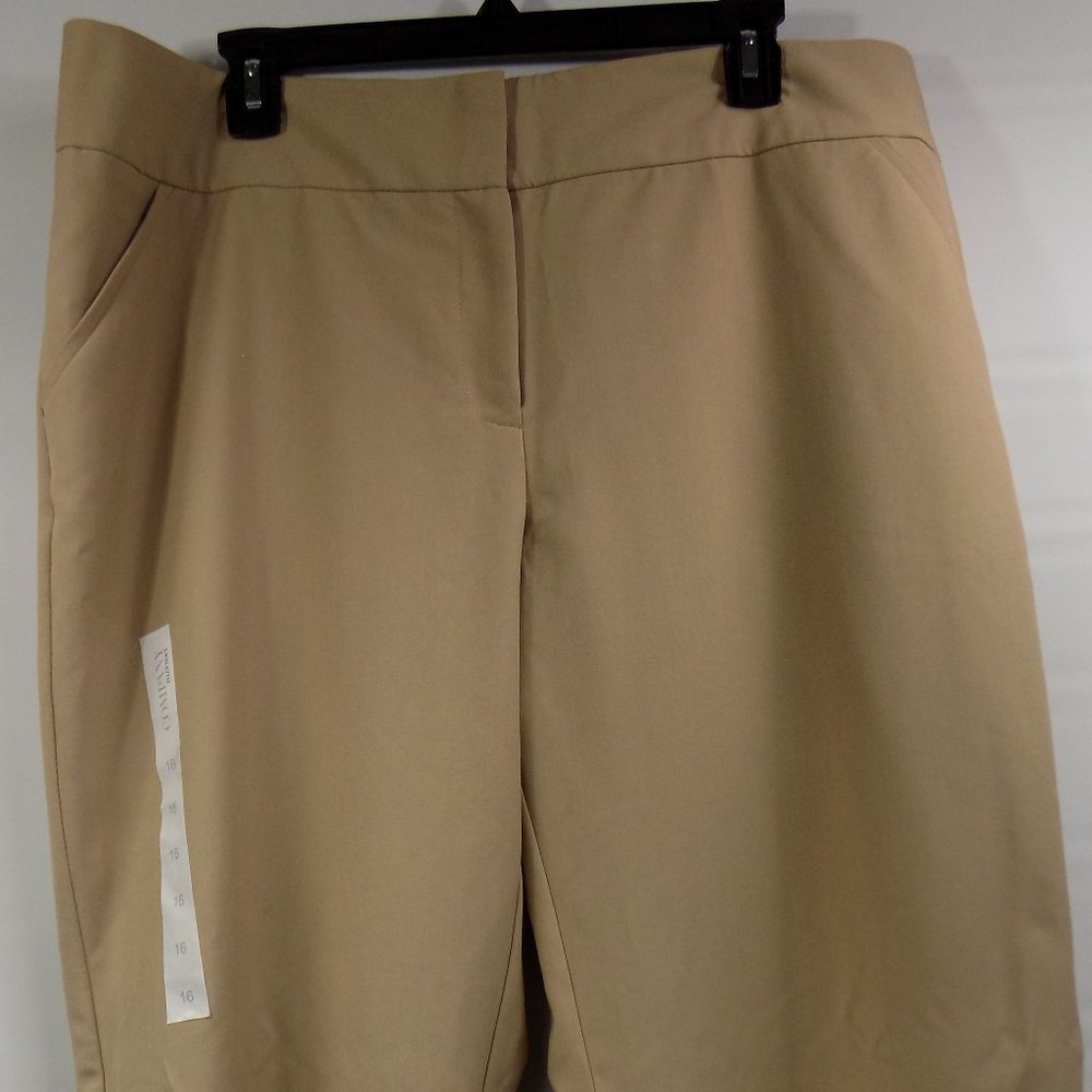 Ellen Tracy Company Wide WB Khaki Pants Size 16 NWT DEFECT READ - Picture 3 of 11